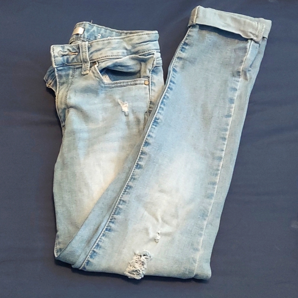 Lauren Conrad Cuffed Skinny Ankle Distressed Jeans